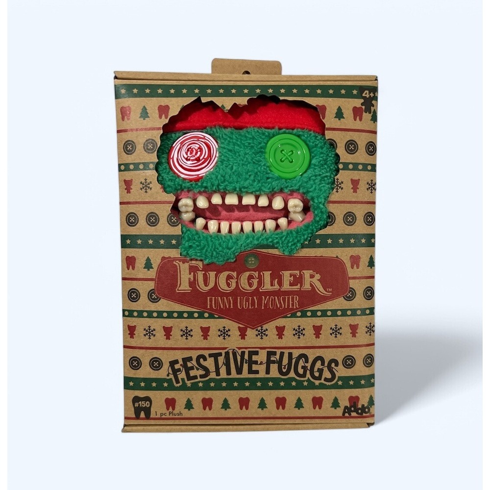 Fuggler Festive Fuggs Edition #150 Funny Ugly Monster Elf Christmas Green 9" NEW